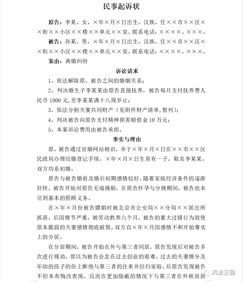 女方訴訟離婚書怎么寫_女方起訴離婚訴訟書草稿_離婚訴訟書怎么寫 女方模板